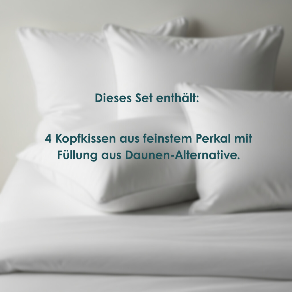Grand Hotel Perkal Daunen-Alternative 4-Kopfkissen Set